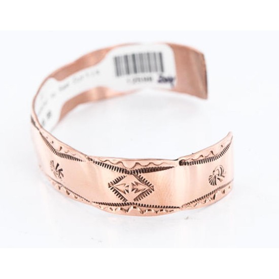 Handmade Certified Authentic Navajo Handstamped Real Handmade Copper Native American Bracelet 371018511970