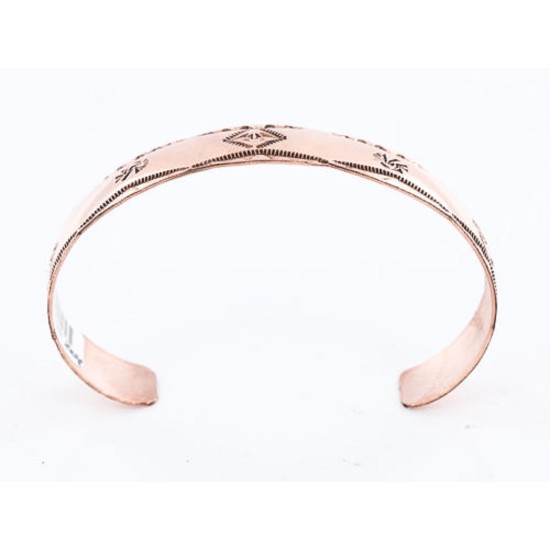 Handmade Certified Authentic Navajo Handstamped Real Handmade Copper Native American Bracelet 371018511970