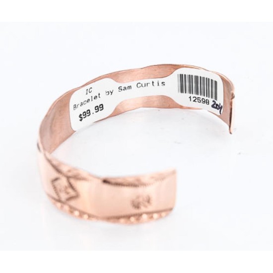 Handmade Certified Authentic Navajo Handstamped Real Handmade Copper Native American Bracelet 371018511970