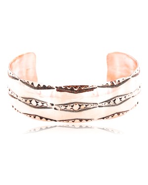 Handmade Certified Authentic Navajo Handstamped Real Handmade Copper Native American Bracelet 371018587857