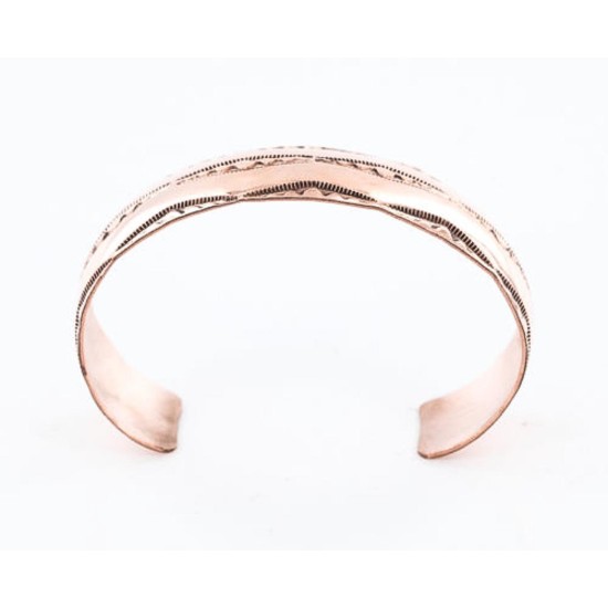 Handmade Certified Authentic Navajo Handstamped Real Handmade Copper Native American Bracelet 371018620709