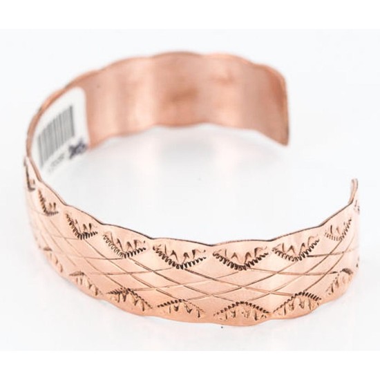 Handmade Certified Authentic Navajo Handstamped Real Handmade Copper Native American Bracelet 371019662393