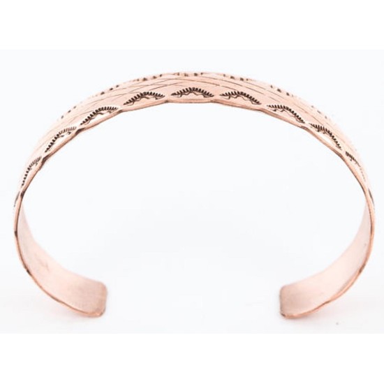 Handmade Certified Authentic Navajo Handstamped Real Handmade Copper Native American Bracelet 371019662393
