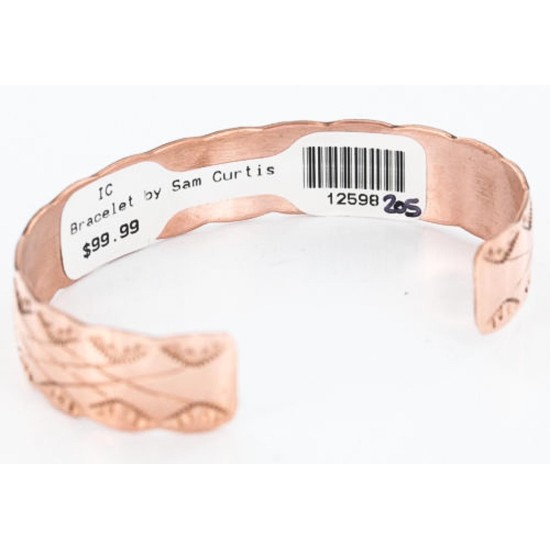 Handmade Certified Authentic Navajo Handstamped Real Handmade Copper Native American Bracelet 371019662393