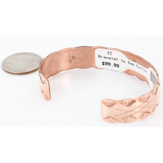 Handmade Certified Authentic Navajo Handstamped Real Handmade Copper Native American Bracelet 371019662393