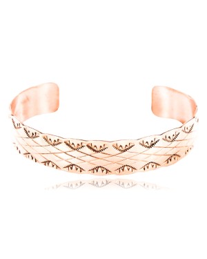 Handmade Certified Authentic Navajo Handstamped Real Handmade Copper Native American Bracelet 371019662393