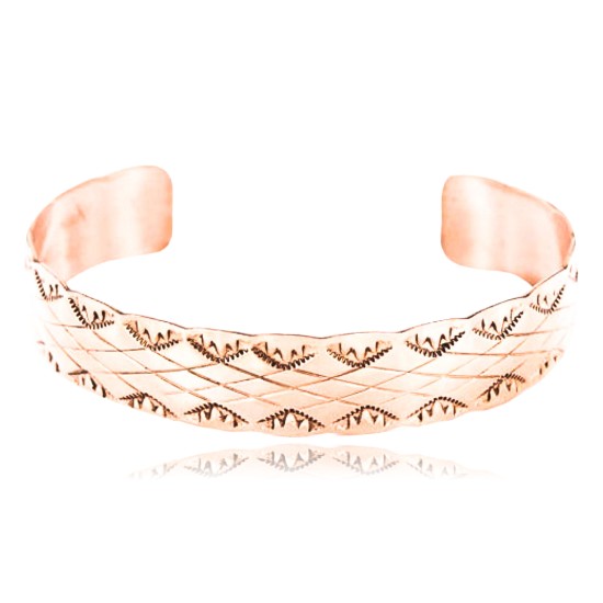 Handmade Certified Authentic Navajo Handstamped Real Handmade Copper Native American Bracelet 371019662393