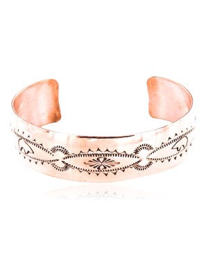Handmade Certified Authentic Navajo Handstamped Real Handmade Copper Native American Bracelet 371019750110