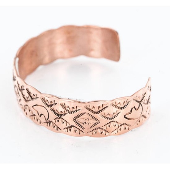 Handmade Certified Authentic Navajo Handstamped Real Handmade Copper Native American Bracelet 371019775480