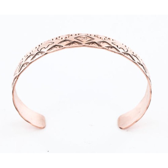 Handmade Certified Authentic Navajo Handstamped Real Handmade Copper Native American Bracelet 371019775480