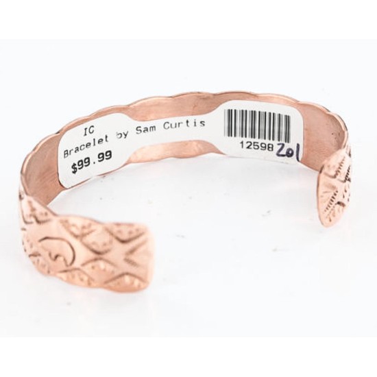 Handmade Certified Authentic Navajo Handstamped Real Handmade Copper Native American Bracelet 371019775480
