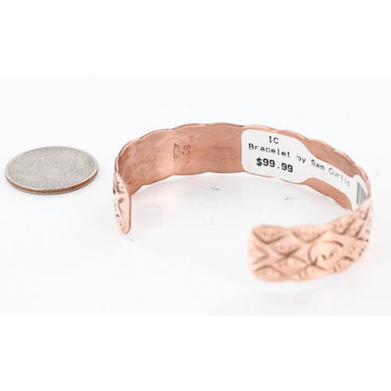 Handmade Certified Authentic Navajo Handstamped Real Handmade Copper Native American Bracelet 371019775480