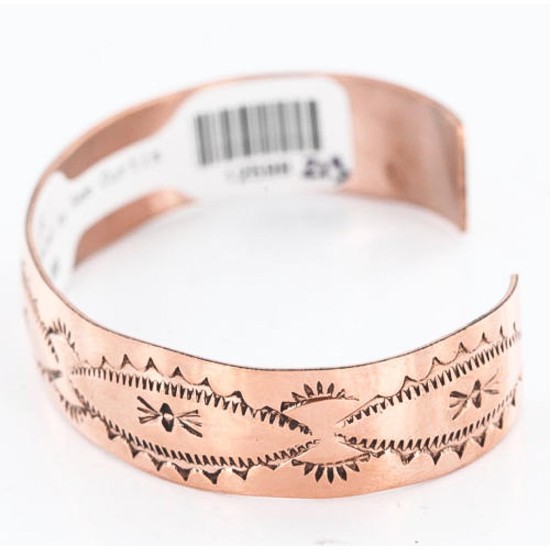 Handmade Certified Authentic Navajo Handstamped Real Handmade Copper Native American Bracelet 371020954495