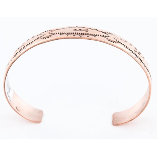 Handmade Certified Authentic Navajo Handstamped Real Handmade Copper Native American Bracelet 371020954495