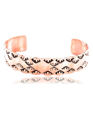 Handmade Certified Authentic Navajo Handstamped Real Handmade Copper Native American Bracelet 371021027211