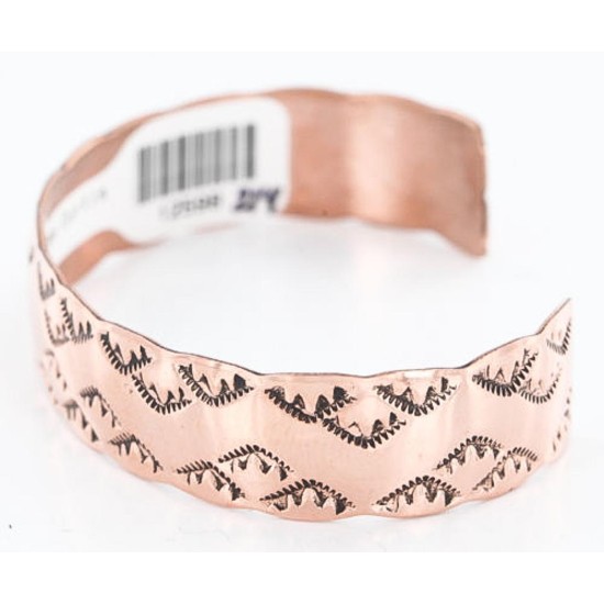 Handmade Certified Authentic Navajo Handstamped Real Handmade Copper Native American Bracelet 371021027211