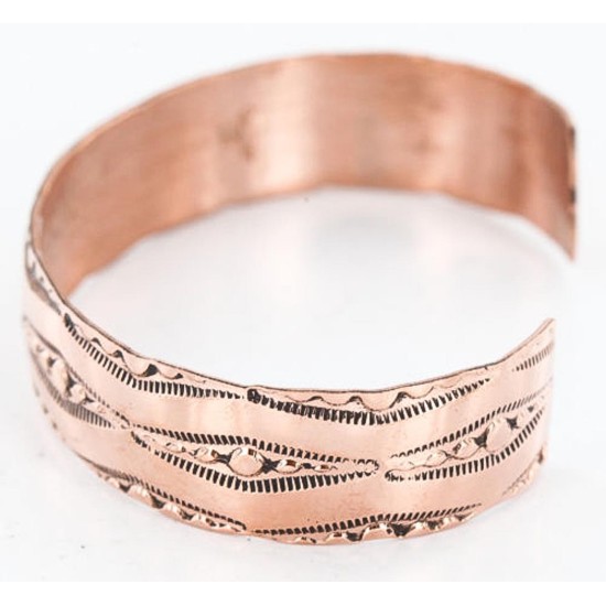 Handmade Certified Authentic Navajo Handstamped Real Handmade Copper Native American Bracelet 371024291632