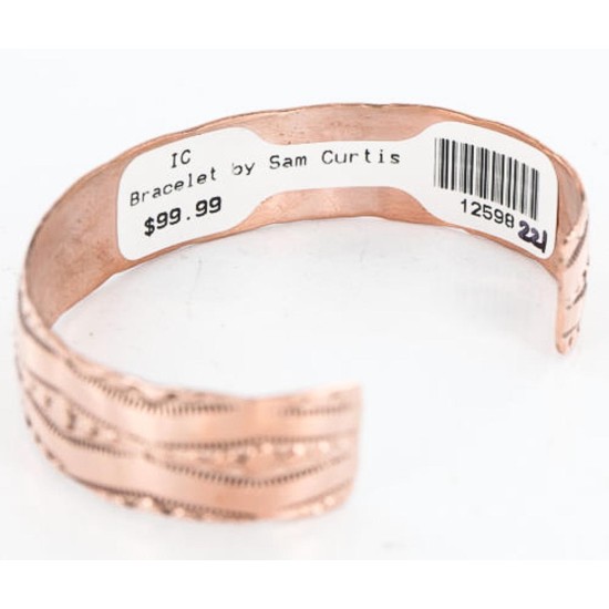 Handmade Certified Authentic Navajo Handstamped Real Handmade Copper Native American Bracelet 371024291632