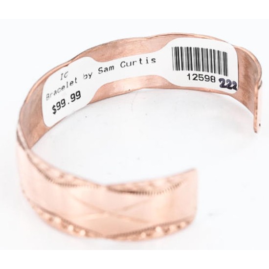 Handmade Certified Authentic Navajo Handstamped Real Handmade Copper Native American Bracelet 371024371885