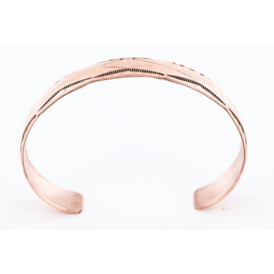 Handmade Certified Authentic Navajo Handstamped Real Handmade Copper Native American Bracelet 390788687479