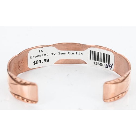 Handmade Certified Authentic Navajo Handstamped Real Handmade Copper Native American Bracelet 390788687479