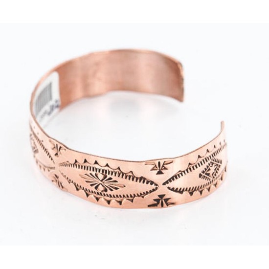 Handmade Certified Authentic Navajo Handstamped Real Handmade Copper Native American Bracelet 390791157071