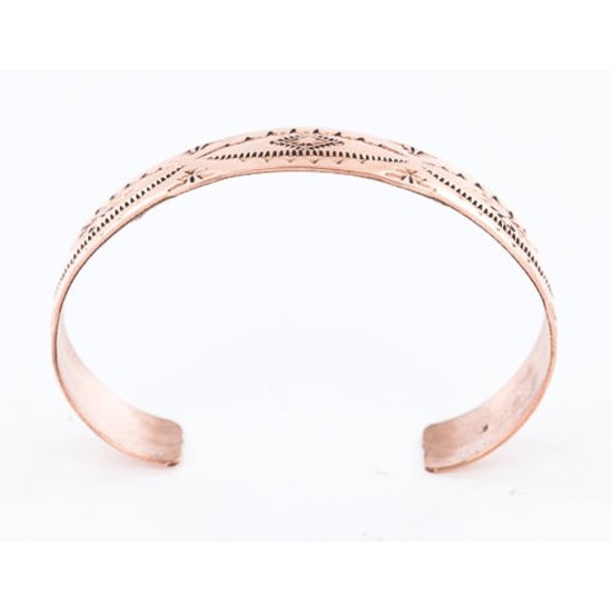 Handmade Certified Authentic Navajo Handstamped Real Handmade Copper Native American Bracelet 390791157071
