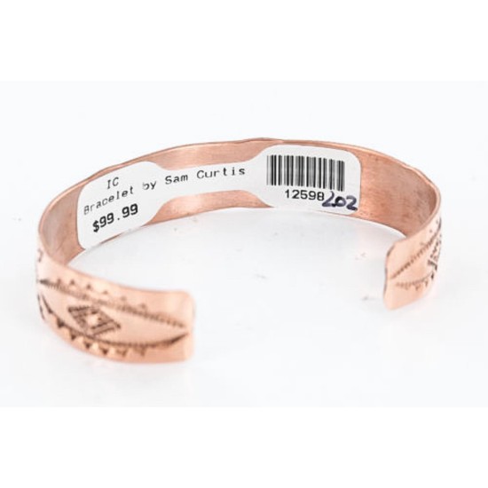 Handmade Certified Authentic Navajo Handstamped Real Handmade Copper Native American Bracelet 390791157071