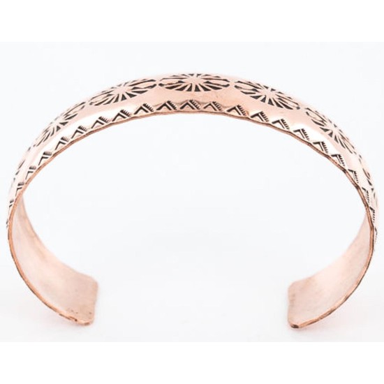 Handmade Certified Authentic Navajo Handstamped Real Handmade Copper Native American Bracelet 390792551058