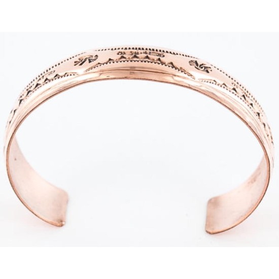 Handmade Certified Authentic Navajo Handstamped Real Handmade Copper Native American Bracelet 390792613844