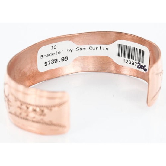 Handmade Certified Authentic Navajo Handstamped Real Handmade Copper Native American Bracelet 390792613844