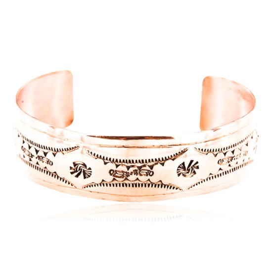 Handmade Certified Authentic Navajo Handstamped Real Handmade Copper Native American Bracelet 390792613844