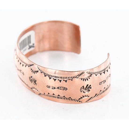 Handmade Certified Authentic Navajo Handstamped Real Handmade Copper Native American Bracelet 390792664136