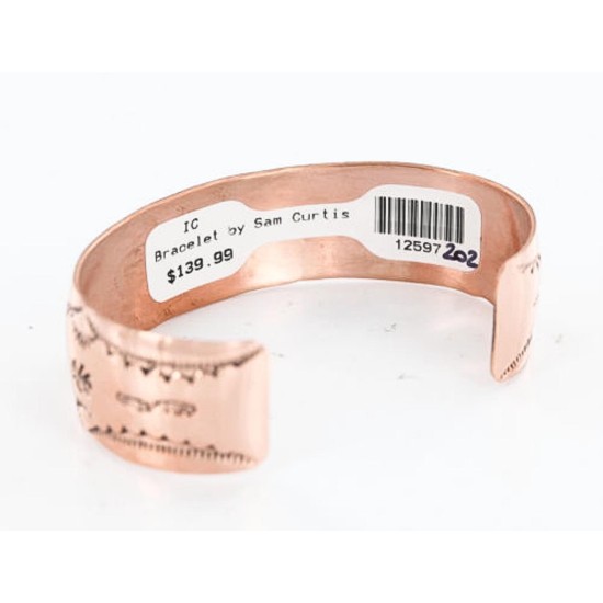 Handmade Certified Authentic Navajo Handstamped Real Handmade Copper Native American Bracelet 390792664136