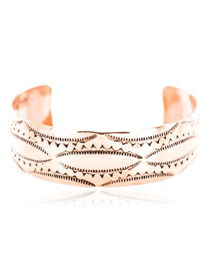 Handmade Certified Authentic Navajo Handstamped Real Handmade Copper Native American Bracelet 390793969817