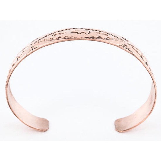 Handmade Certified Authentic Navajo Handstamped Real Handmade Copper Native American Bracelet 390794007874