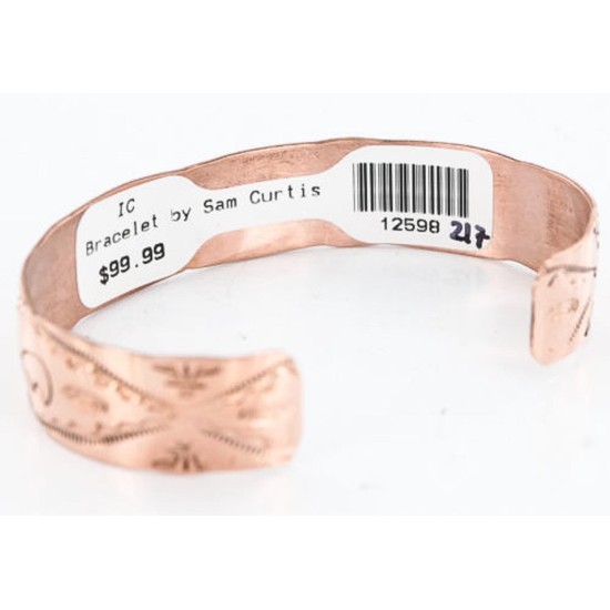 Handmade Certified Authentic Navajo Handstamped Real Handmade Copper Native American Bracelet 390794007874