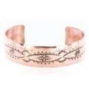 Handmade Certified Authentic Navajo Handstamped Real Handmade Copper Native American Bracelet 390794038337