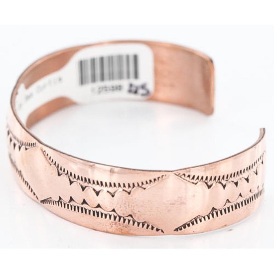 Handmade Certified Authentic Navajo Handstamped Real Handmade Copper Native American Bracelet 390794911598