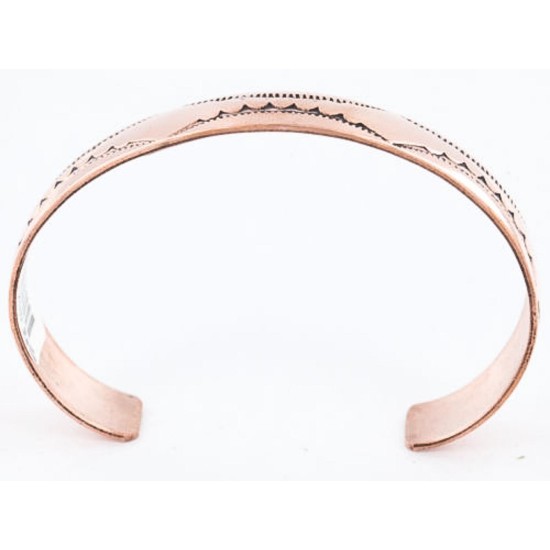 Handmade Certified Authentic Navajo Handstamped Real Handmade Copper Native American Bracelet 390794911598