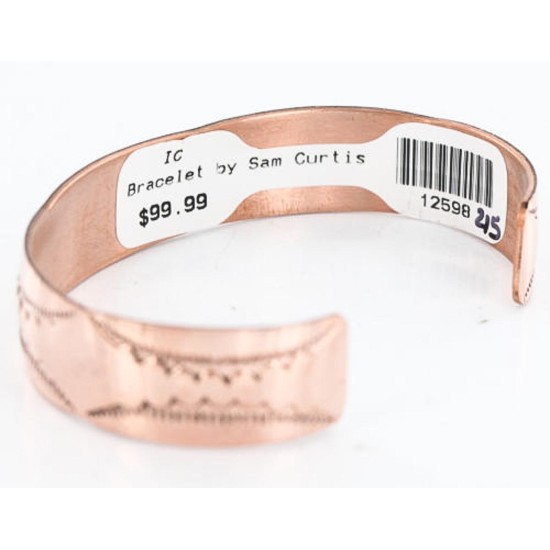 Handmade Certified Authentic Navajo Handstamped Real Handmade Copper Native American Bracelet 390794911598