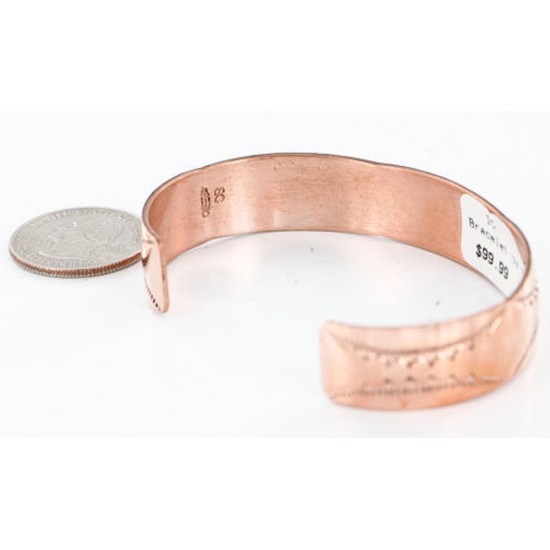Handmade Certified Authentic Navajo Handstamped Real Handmade Copper Native American Bracelet 390794911598