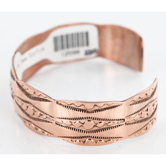 Handmade Certified Authentic Navajo Handstamped Real Handmade Copper Native American Bracelet 390797982986