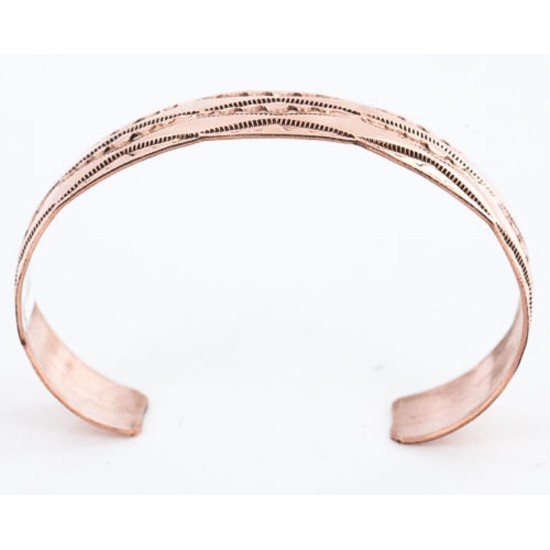 Handmade Certified Authentic Navajo Handstamped Real Handmade Copper Native American Bracelet 390797982986
