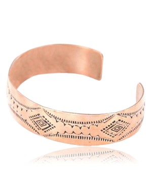 Handmade Certified Authentic Navajo Handstamped Real Handmade Copper Native American Bracelet 390824660424