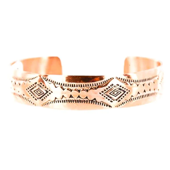 Handmade Navajo Handstamped Real Handmade Copper Native American Bracelet 390824660424 Handmade Navajo Handstamped Real Handmade Copper Native American Bracelet 390824660424