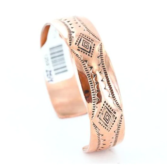 Handmade Navajo Handstamped Real Handmade Copper Native American Bracelet 390824660424 Handmade Navajo Handstamped Real Handmade Copper Native American Bracelet 390824660424