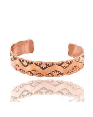 Handmade Certified Authentic Navajo Handstamped Real Handmade Copper Native American Bracelet 390828611618
