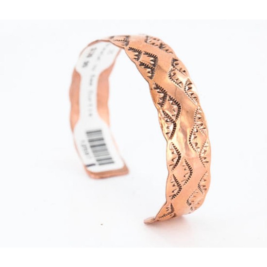 Handmade Certified Authentic Navajo Handstamped Real Handmade Copper Native American Bracelet 390834849546
