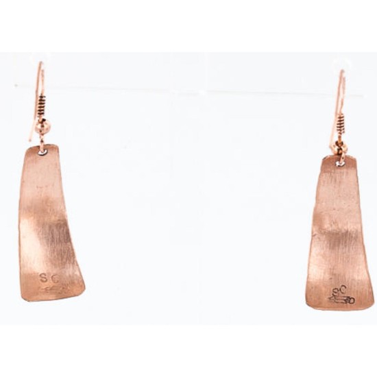 Handmade Certified Authentic Navajo Handstamped Real Handmade Copper Native American Earrings 371045605357
